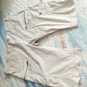 Wearables Cargo Bermuda Shorts Light Gray Pull On Boho Lagenlook 21260w Large